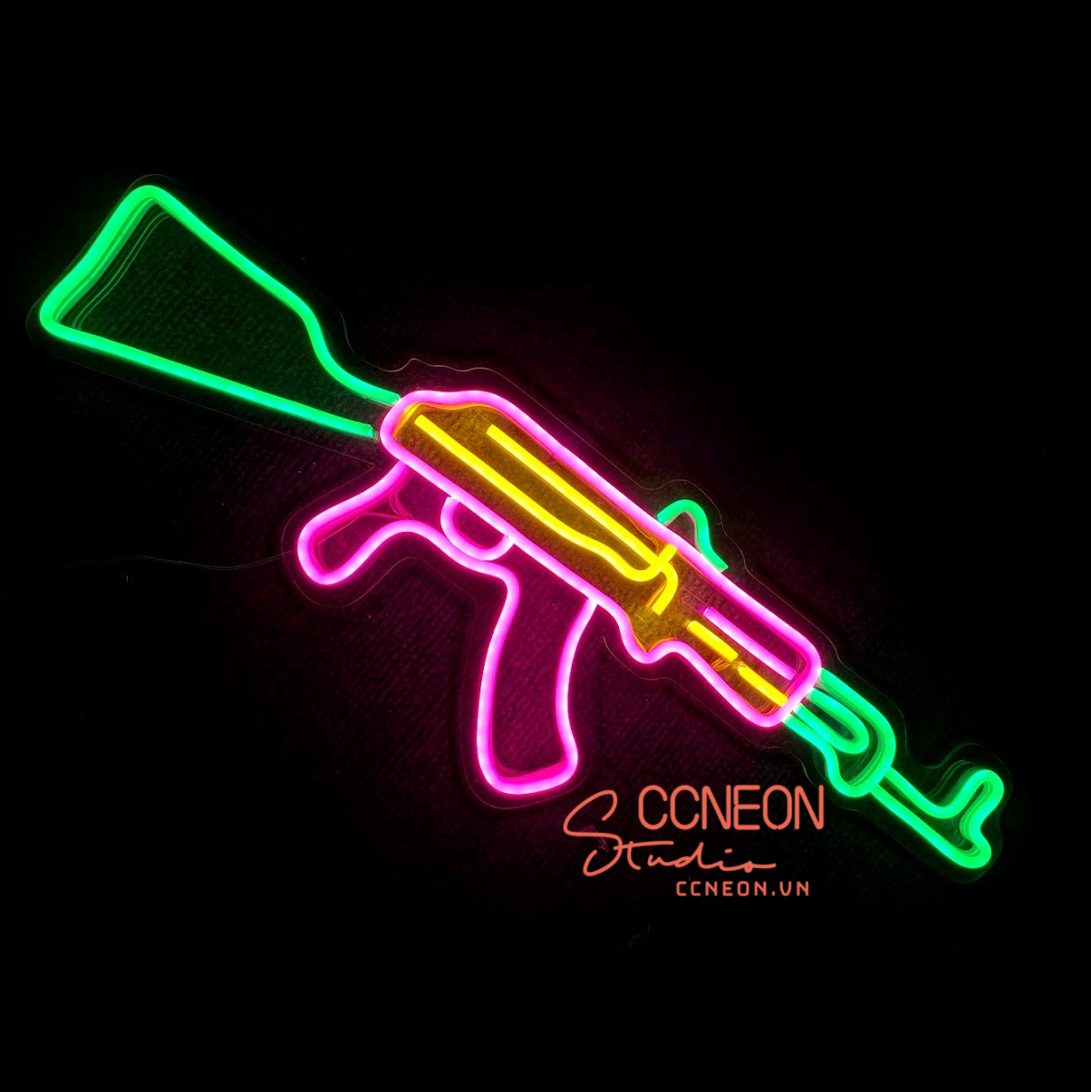 Đèn Trang Trí Led Neon Sign Theo Yêu Cầu - Đèn Led Neon Sign Súng AK 