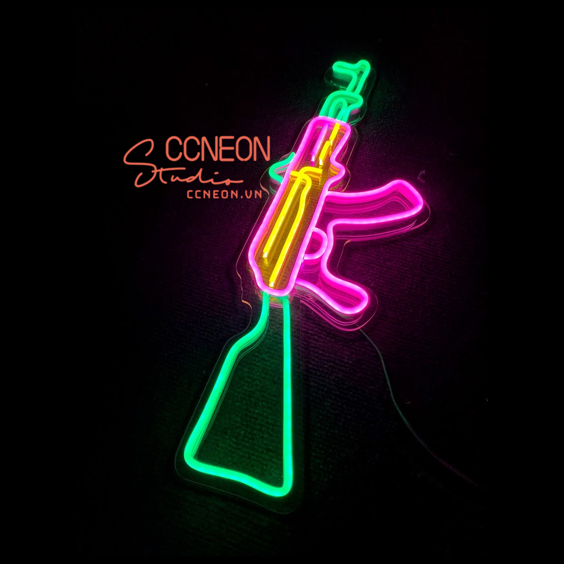 Đèn Trang Trí Led Neon Sign Theo Yêu Cầu - Đèn Led Neon Sign Súng AK 