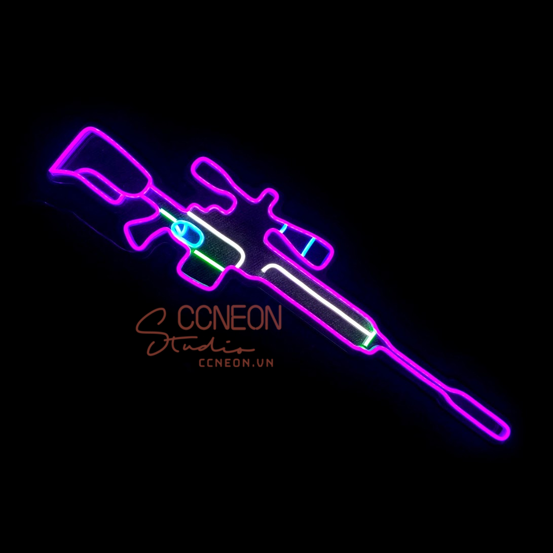 Đèn Trang Trí Led Neon Sign Theo Yêu Cầu - Đèn Led Neon Sign Súng Bắn Tỉa 