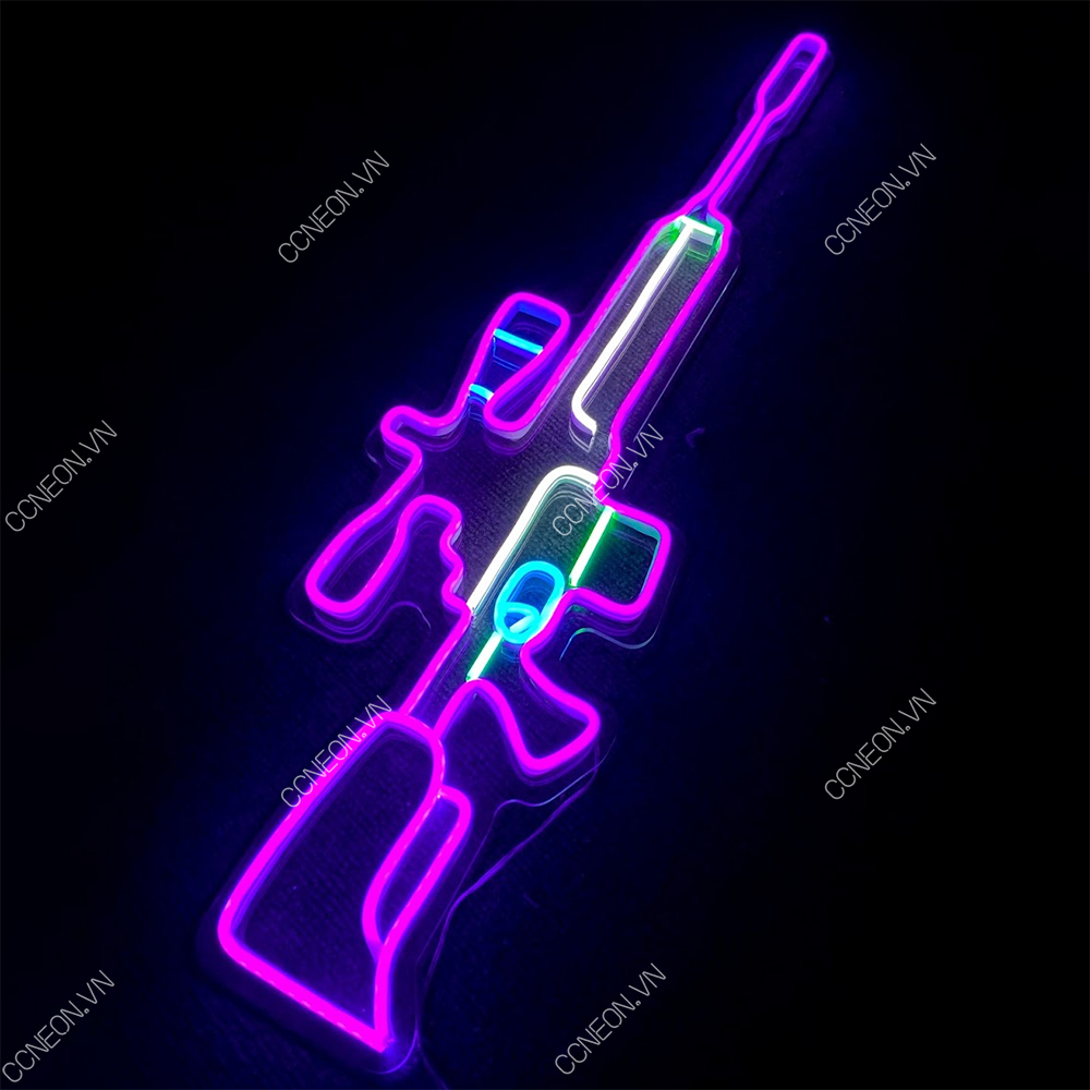 Đèn Trang Trí Phòng Led Neon Sign Súng Sniper  [Kích thước 82 x 21cm] 