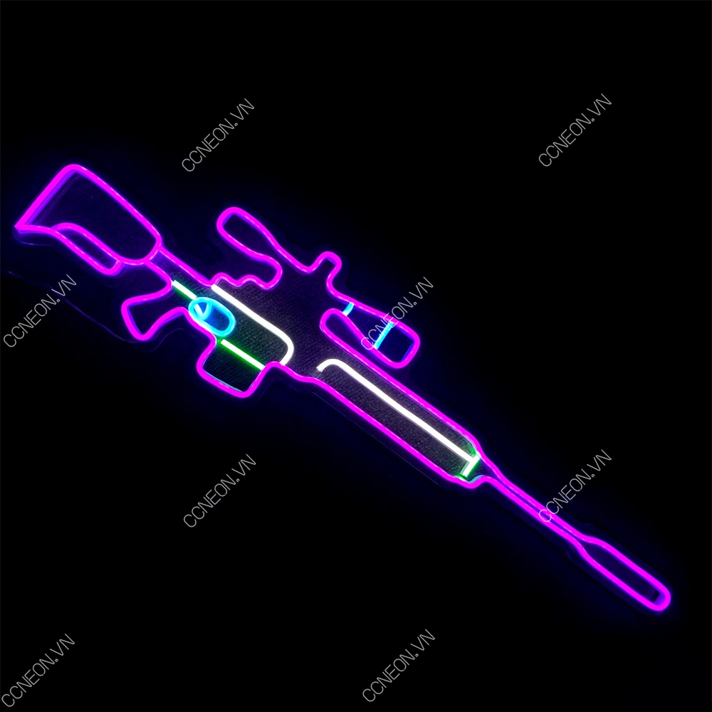 Đèn Trang Trí Phòng Led Neon Sign Súng Sniper  [Kích thước 82 x 21cm] Đèn neon súng bắn tỉa