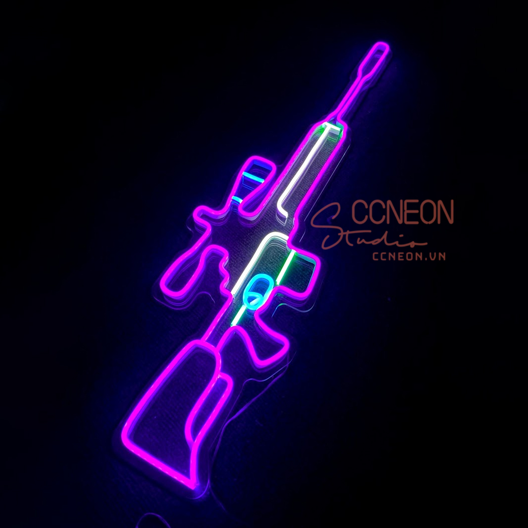 Đèn Trang Trí Led Neon Sign Theo Yêu Cầu - Đèn Led Neon Sign Súng Bắn Tỉa 