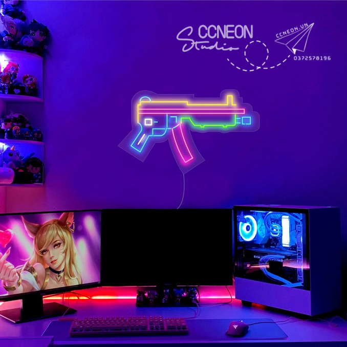 Đèn Led Neon Trang Trí Game Room Gun 2 