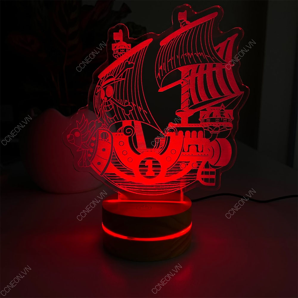 Đèn Led 3D Tàu Thousand Sunny - Đèn Led Onepiece - Đèn Led 16 Màu Hình Nhân Vật Hoạt Hình, Cảm Ứng , Điều Khiển Từ Xa 