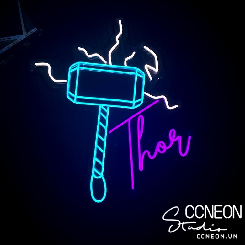 Đèn Trang Trí Led Neon Sign Theo Yêu Cầu - Đèn Led Neon Sign Búa Thor 