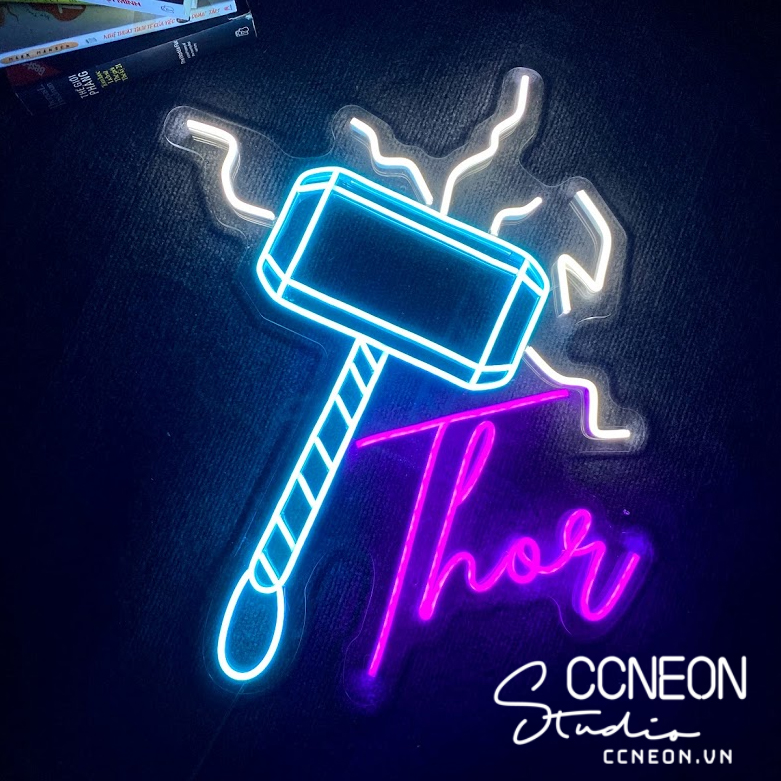 Đèn Trang Trí Led Neon Sign Theo Yêu Cầu - Đèn Led Neon Sign Búa Thor 
