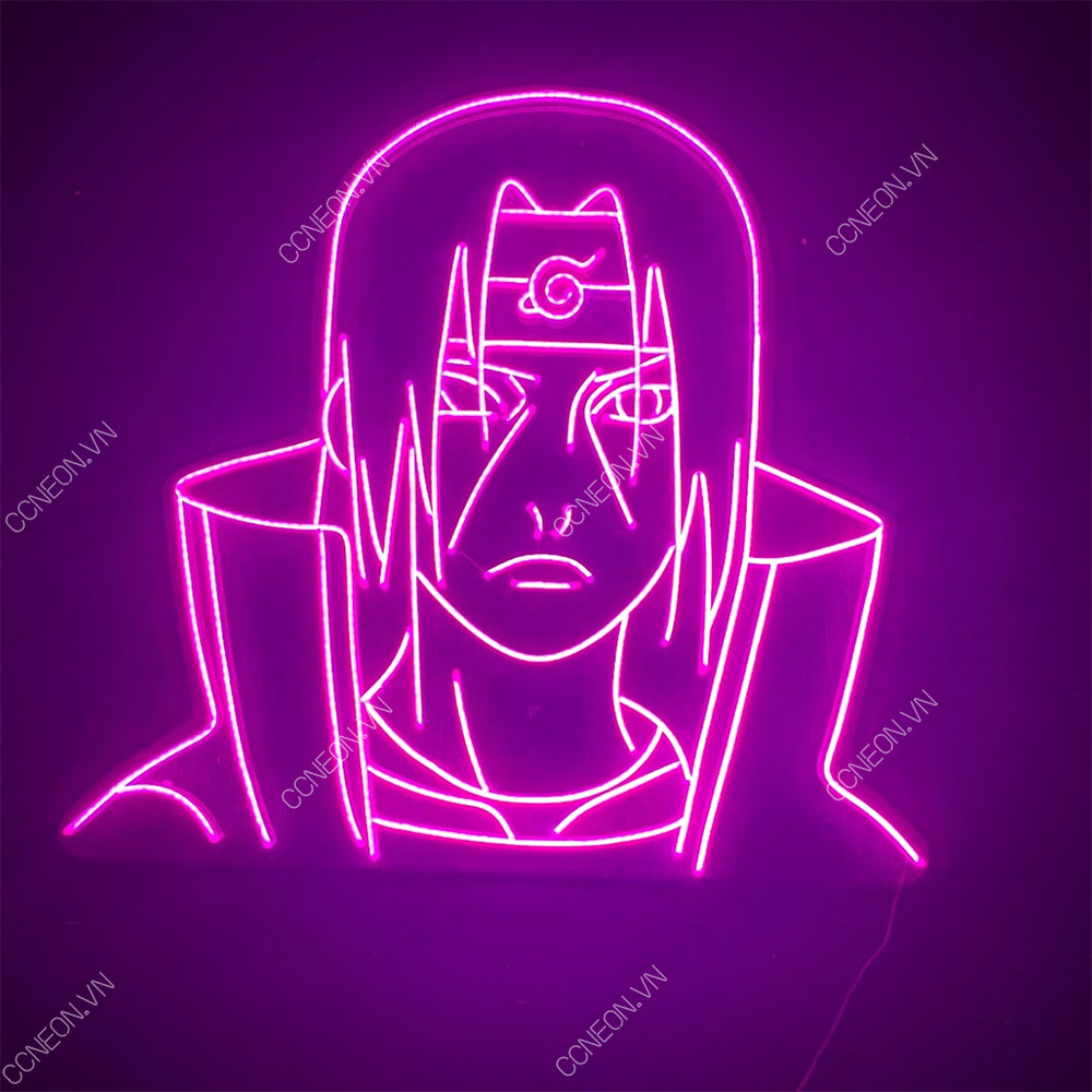 Đèn Trang Trí Led Neon Sign Uchiha Itachi Màu Hồng- Anime Led Neon Signs 