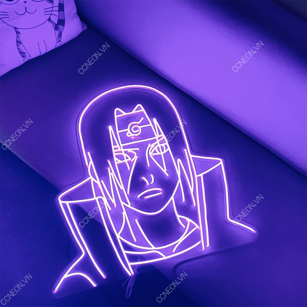 Đèn Trang Trí Led Neon Sign Uchiha Itachi Màu Tím - Anime Led Neon Signs 