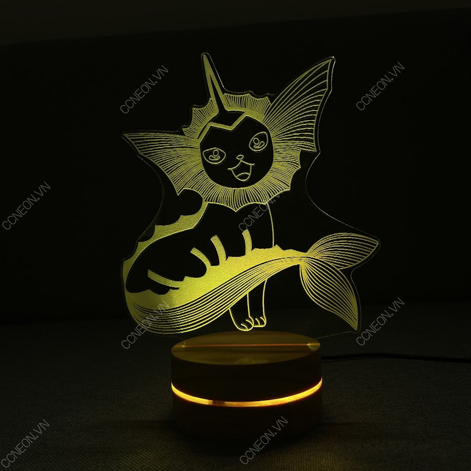 Đèn Led 3D để bàn VAPOREON  V1 - Đèn Led 3D để bàn Pokemon 