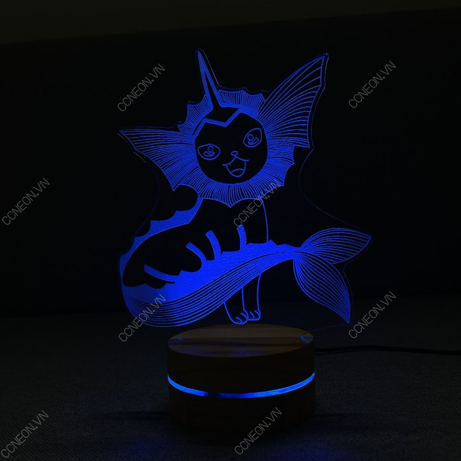 Đèn Led 3D để bàn VAPOREON  V1 - Đèn Led 3D để bàn Pokemon 
