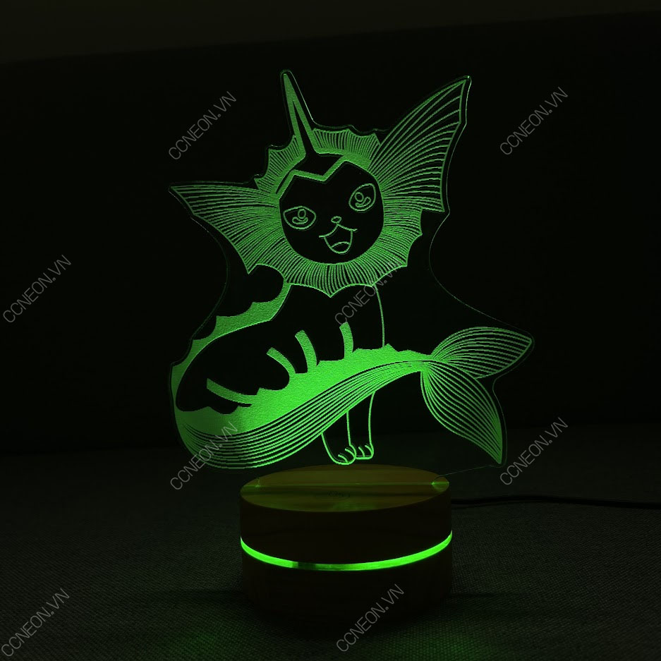 Đèn Led 3D để bàn VAPOREON  V1 - Đèn Led 3D để bàn Pokemon 