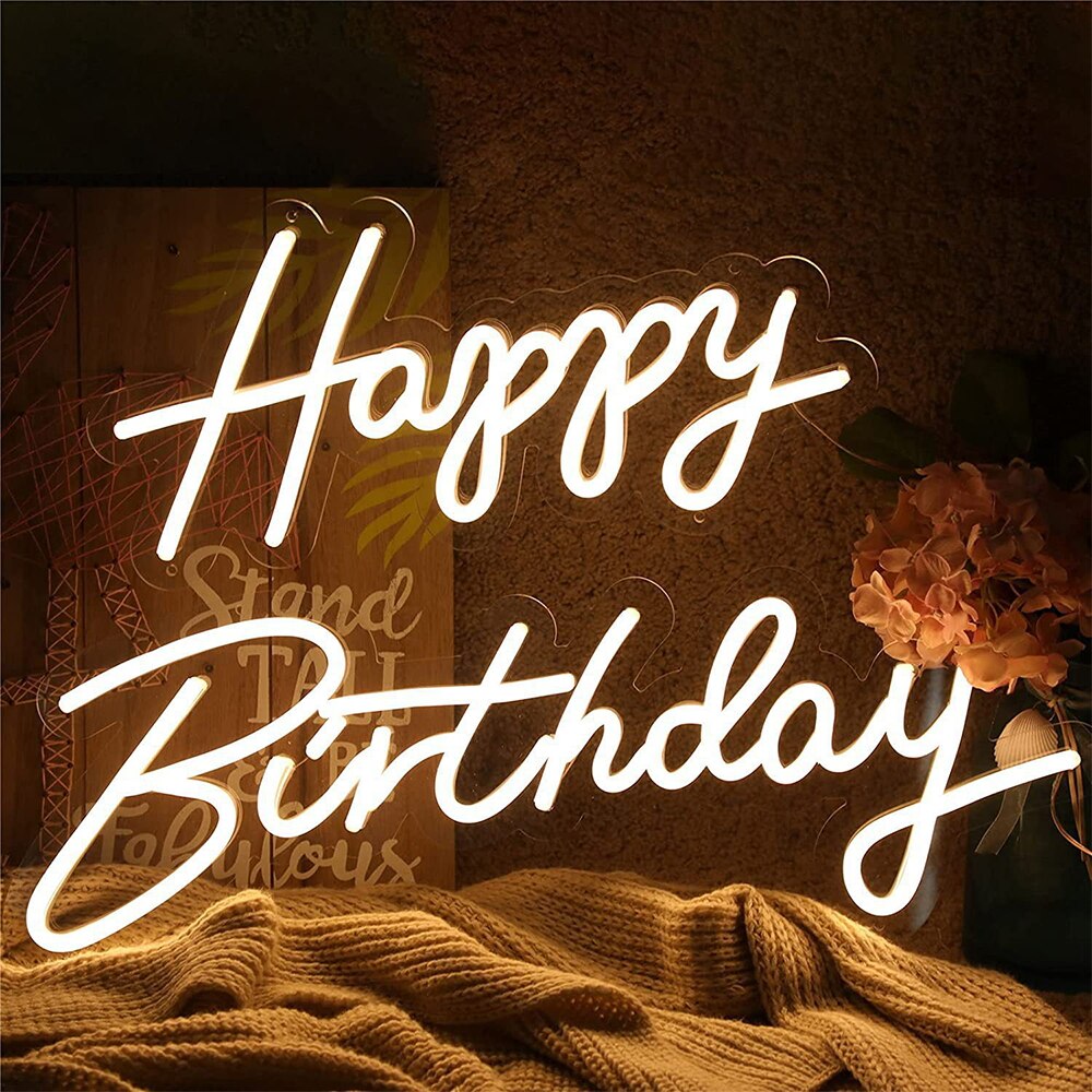 Đèn Trang Trí Led Neon Happy Birthday Neon Mẫu 3 
