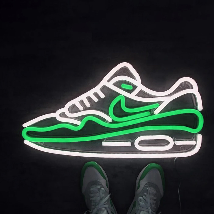 Đèn Trang Trí Led Neon Giày Air Max 1 Xanh Lá và Trắng 