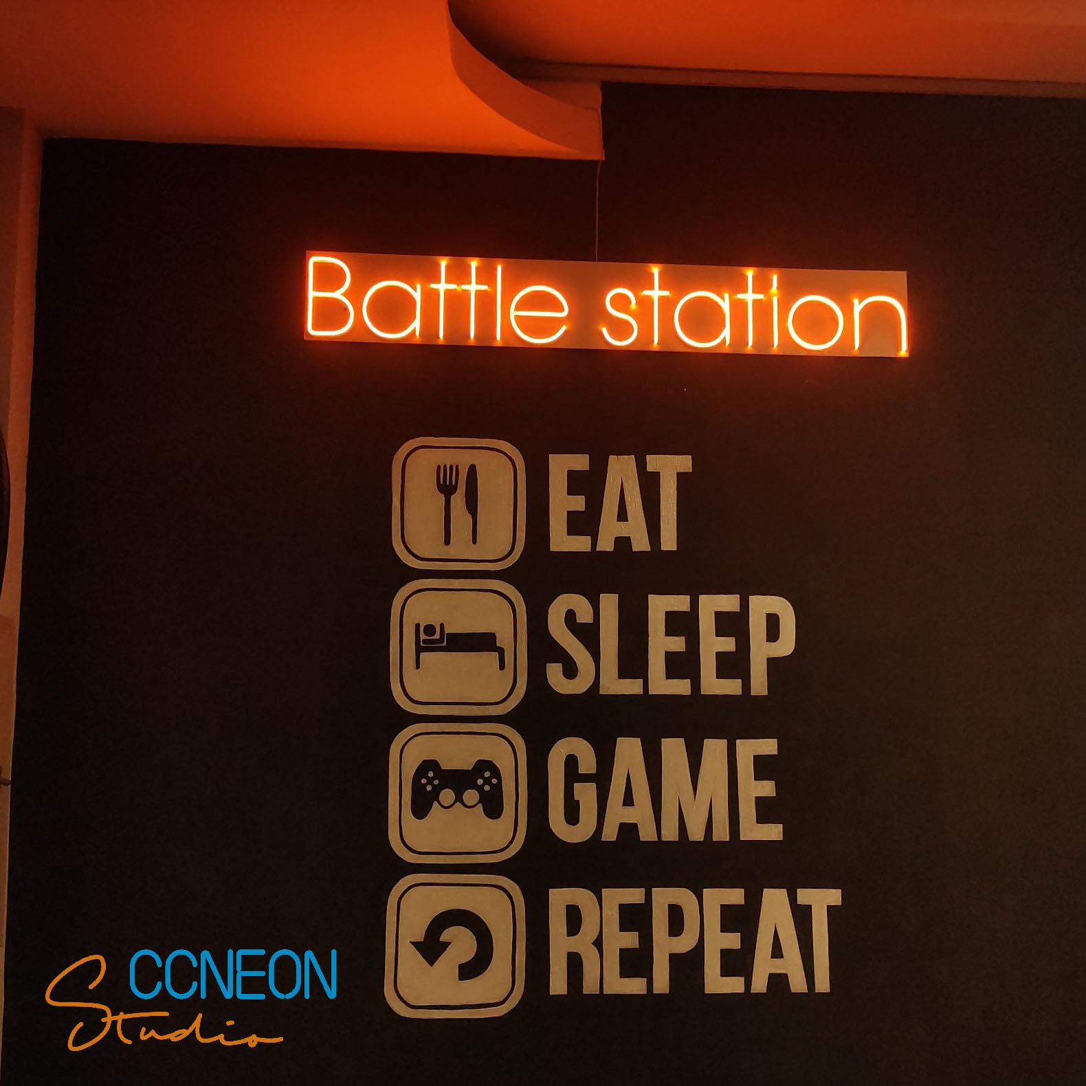 Led Neon Game Station 