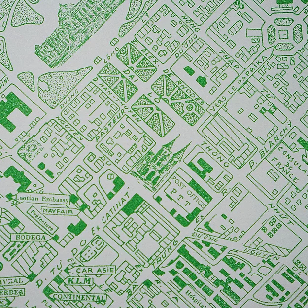 Tranh Riso A3 "Sài Gòn Map Green"