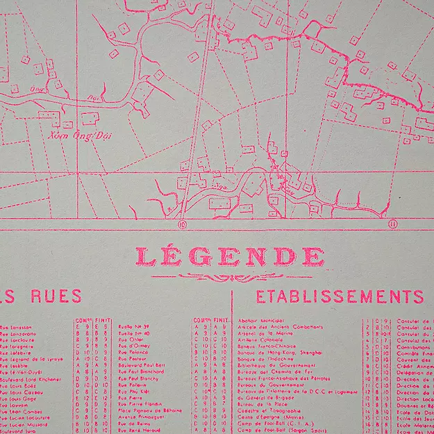Tranh Riso A3 "Sài Gòn Map Pink"