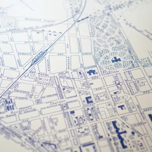 Tranh Riso A3 "Sài Gòn Map Blue"