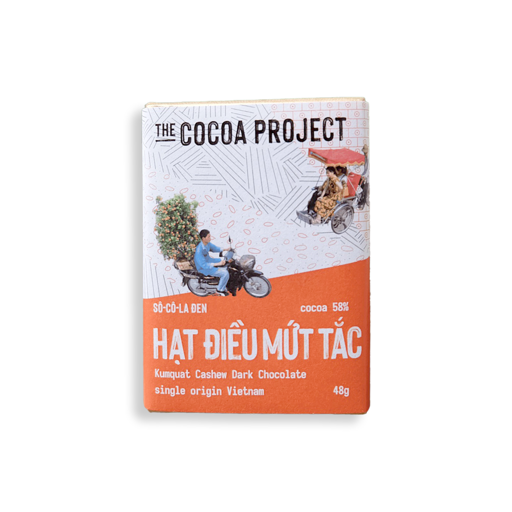 Sô-cô-la Đen Hạt Điều Mứt Tắc​ 48g