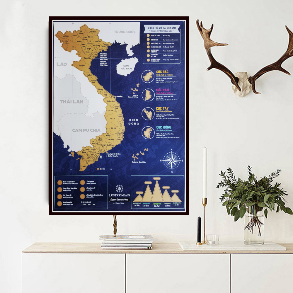 Bản đồ cào "Việt Nam - Xanh dương"