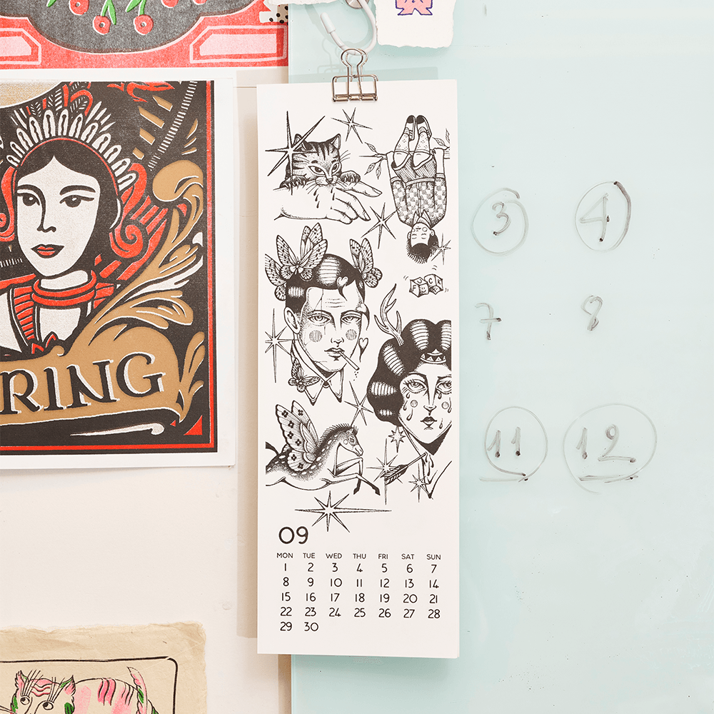Lịch Tattoo Risograph 2025