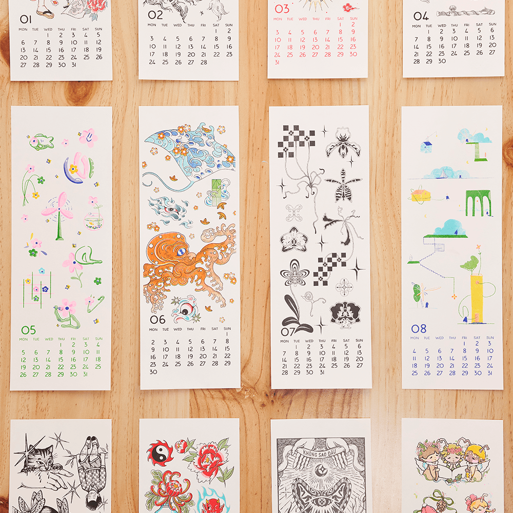 Lịch Tattoo Risograph 2025