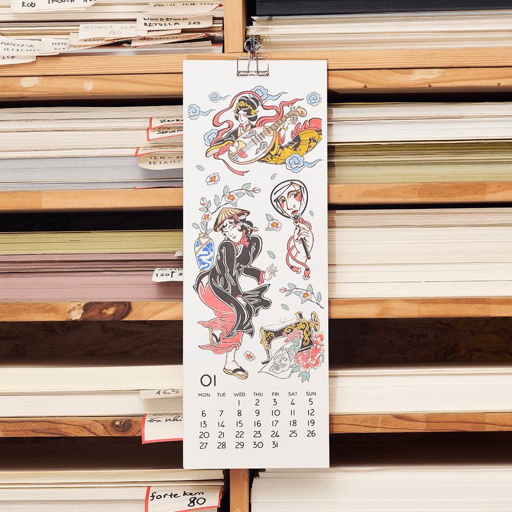 Lịch Tattoo Risograph 2025
