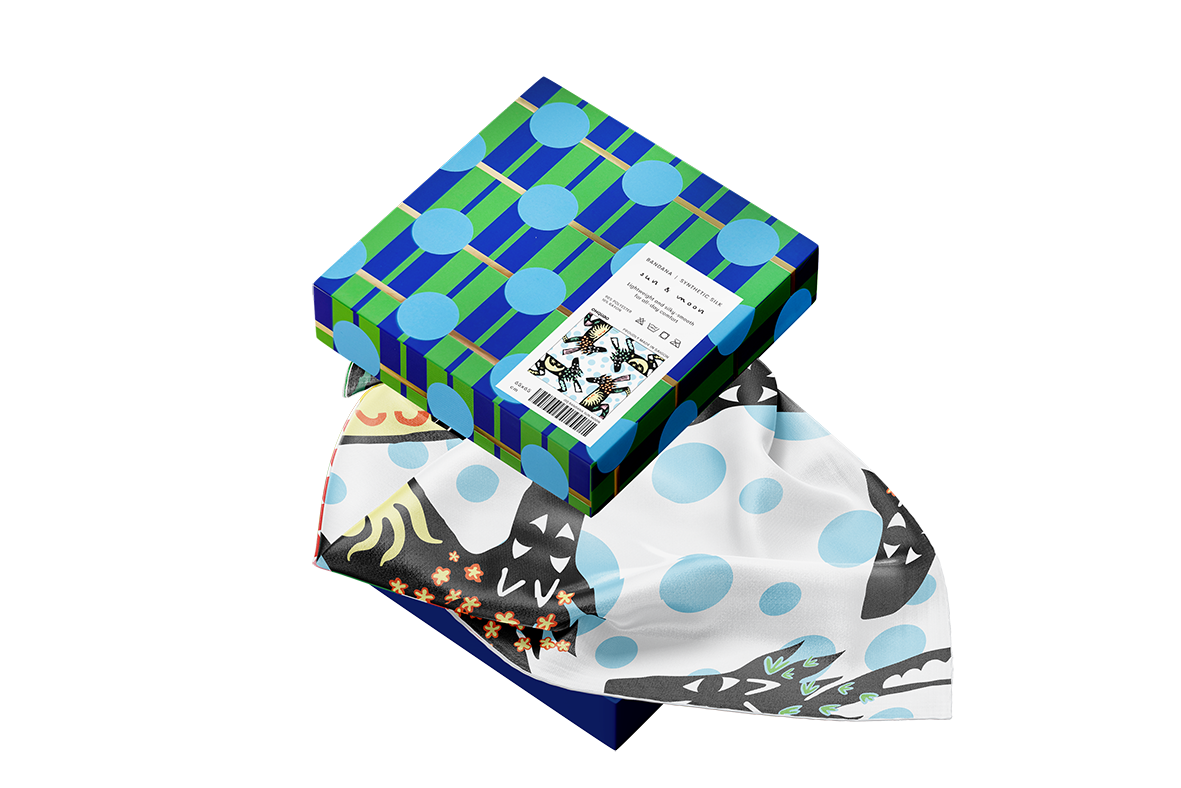 Khăn Bandana Lụa Horse Sun and Moon