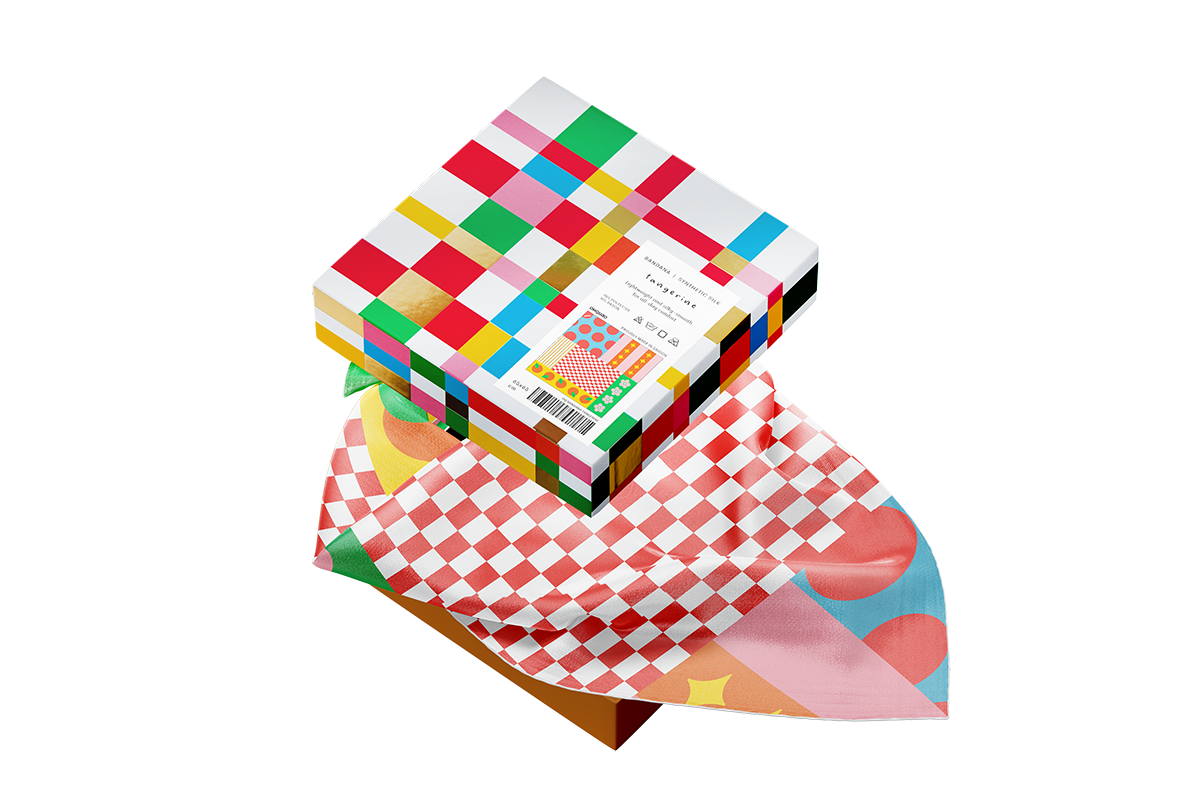 Khăn Bandana Lụa Tangerine