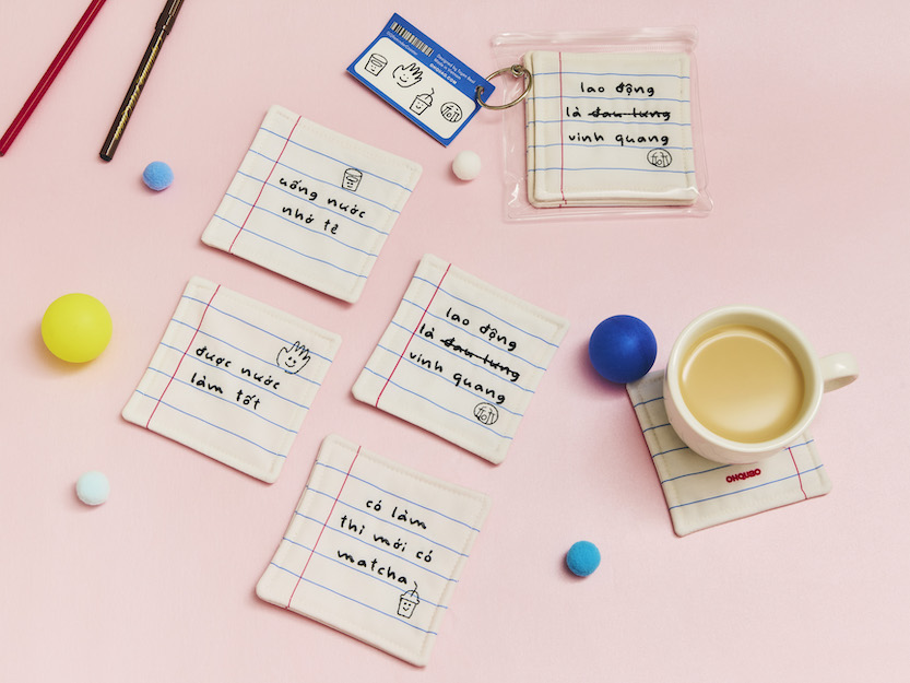 Set of 4 Lót Ly Vải "Reminder"