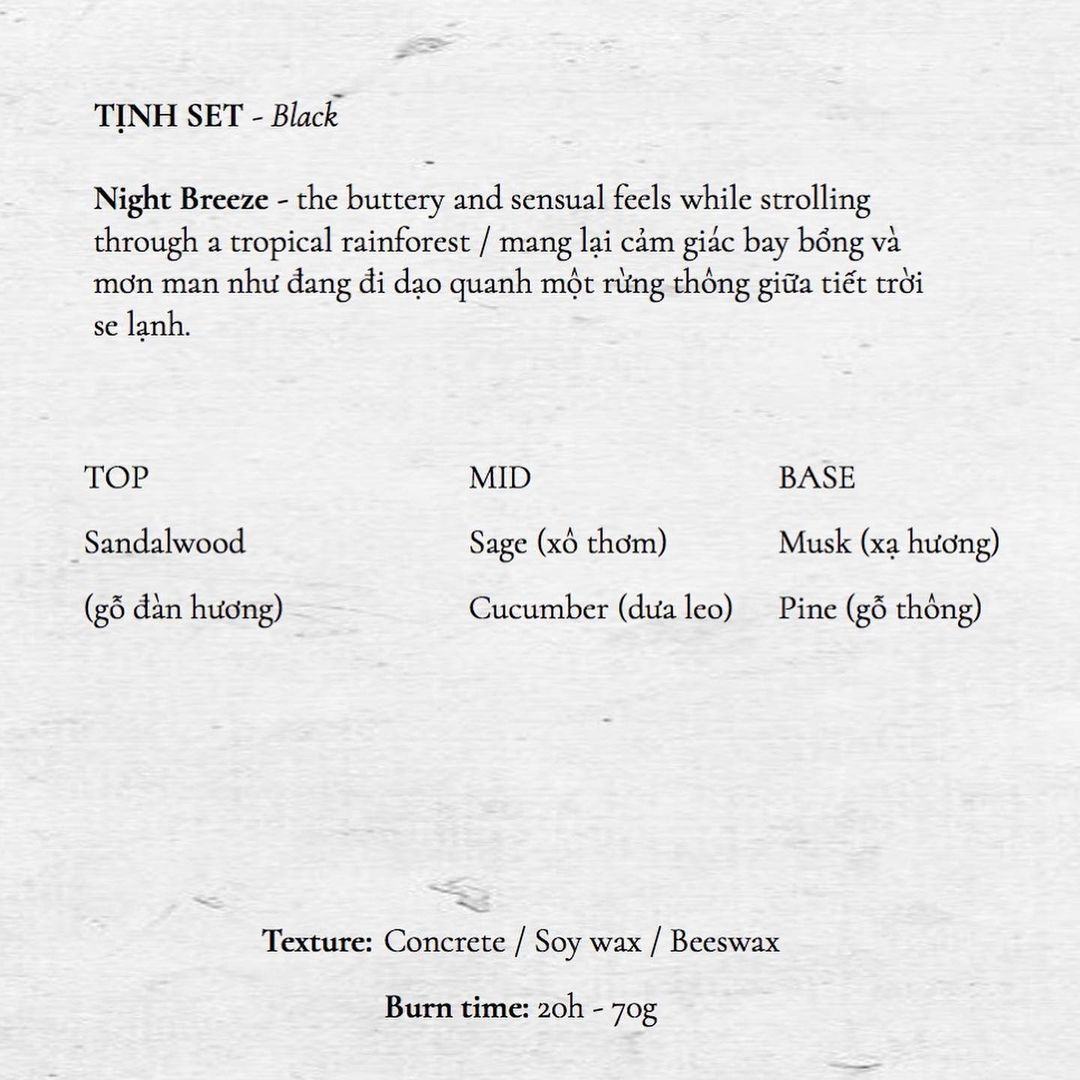 Bộ nến & cắm nhang "Tịnh" màu Đen