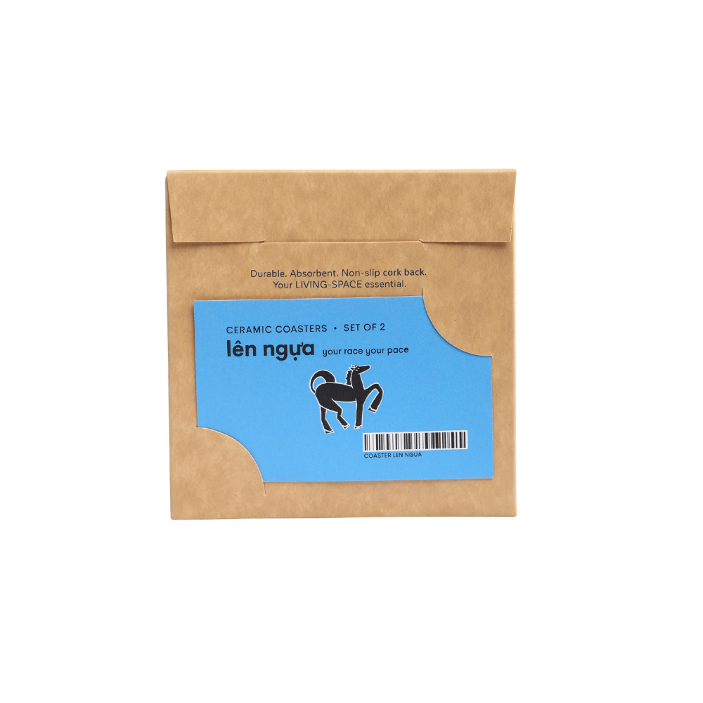 Lót ly gốm "Set 2 - Lên Ngựa"