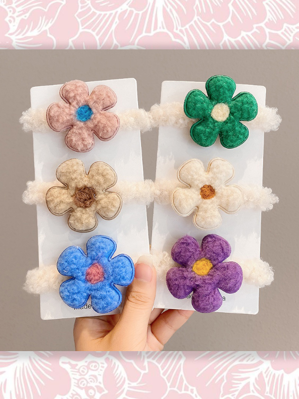 DÂY BUỘC TÓC CAO SU BỌC LÔNG CỪU HÌNH HOA