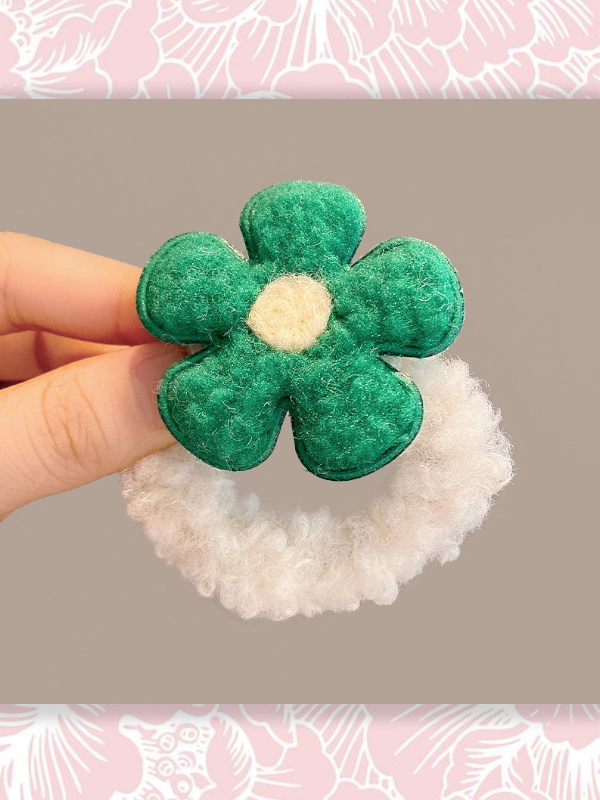 DÂY BUỘC TÓC CAO SU BỌC LÔNG CỪU HÌNH HOA