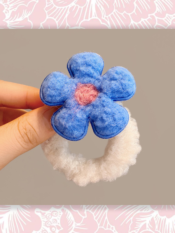 DÂY BUỘC TÓC CAO SU BỌC LÔNG CỪU HÌNH HOA