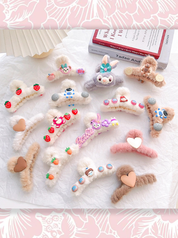 KẸP TÓC PHỦ LÔNG ĐỄ THƯƠNG THỜI TRANG THU ĐÔNG