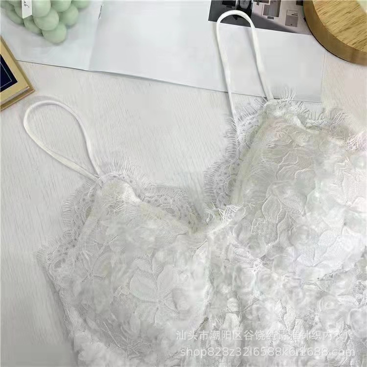 ÁO BRA REN HOA HỒNG 3D DÁNG CROPTOP [BRA-3135]