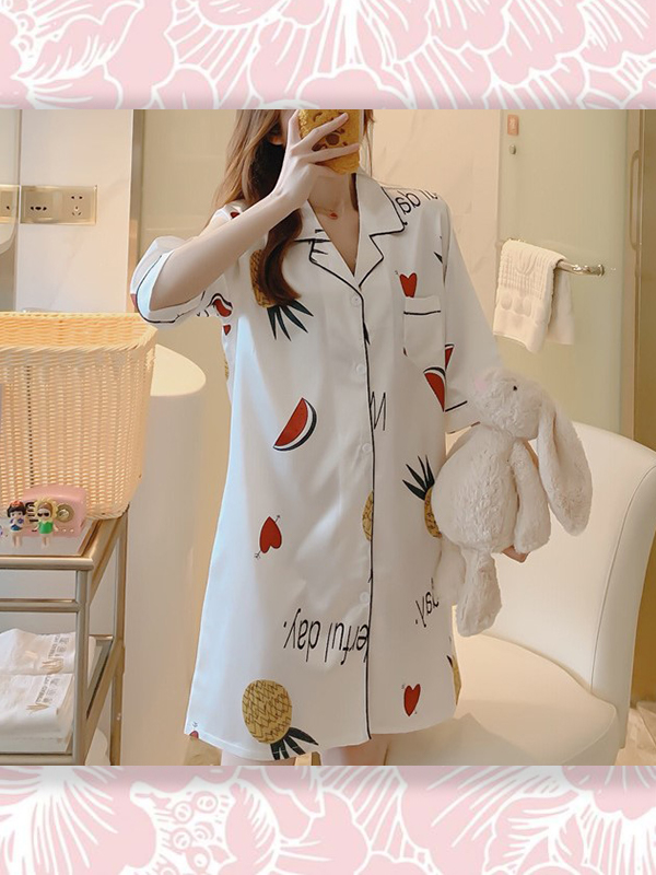 ĐẦM NGỦ SƠ MI HOẠ TIẾT DỄ THƯƠNG NHIỀU MÀU