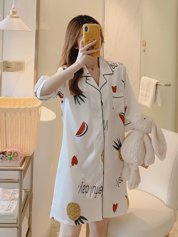 ĐẦM NGỦ SƠ MI HOẠ TIẾT DỄ THƯƠNG NHIỀU MÀU