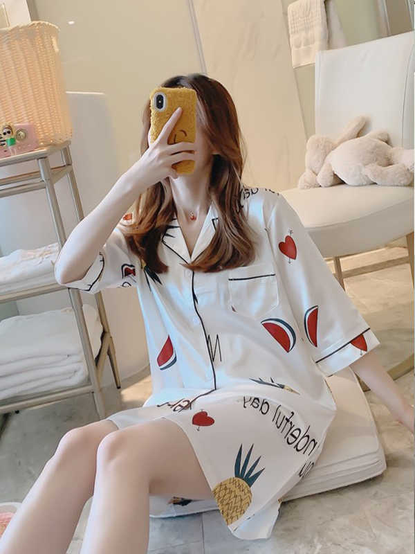 ĐẦM NGỦ SƠ MI HOẠ TIẾT DỄ THƯƠNG NHIỀU MÀU