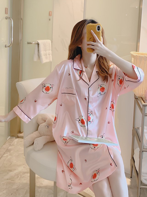 ĐẦM NGỦ SƠ MI HOẠ TIẾT DỄ THƯƠNG NHIỀU MÀU