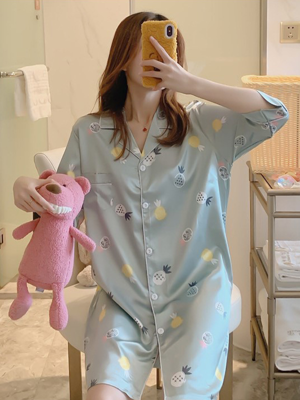 ĐẦM NGỦ SƠ MI HOẠ TIẾT DỄ THƯƠNG NHIỀU MÀU