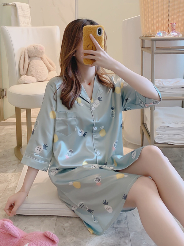 ĐẦM NGỦ SƠ MI HOẠ TIẾT DỄ THƯƠNG NHIỀU MÀU