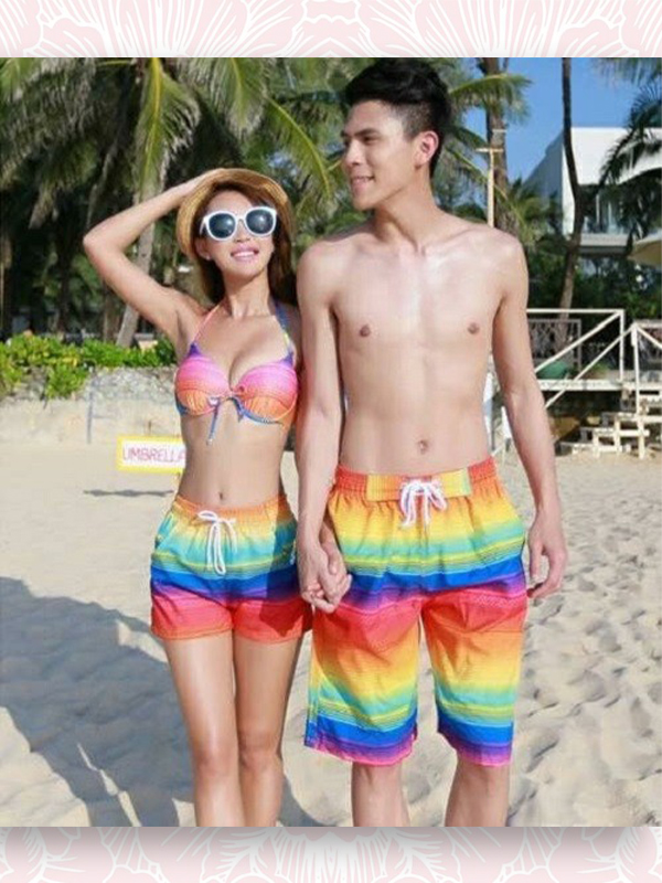 QUẦN BƠI ĐÔI ĐI BIỂN 7 SẮC CẦU VỒNG