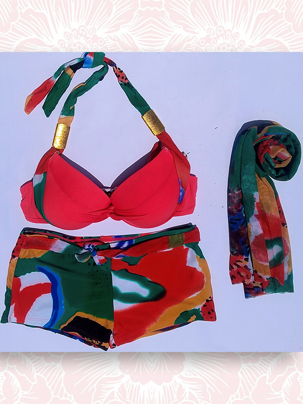 BỘ ĐỒ BƠI SẶC SỠ KÈM KHĂN CHOÀNG