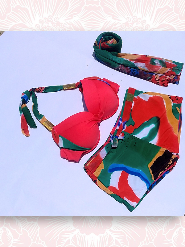 BỘ ĐỒ BƠI SẶC SỠ KÈM KHĂN CHOÀNG