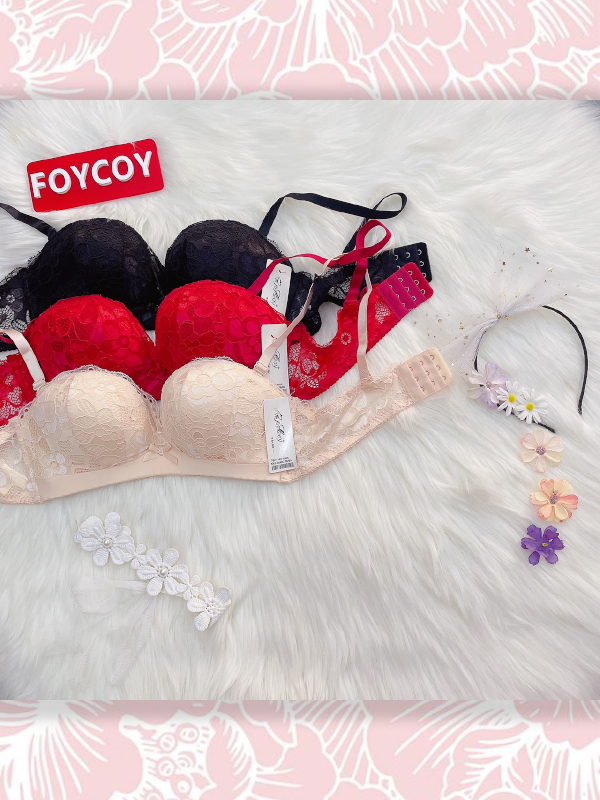 ÁO SU ĐÚC FOYCOY REN HOA KHÔNG GỌNG NÂNG NGỰC BÀN TAY [#031]