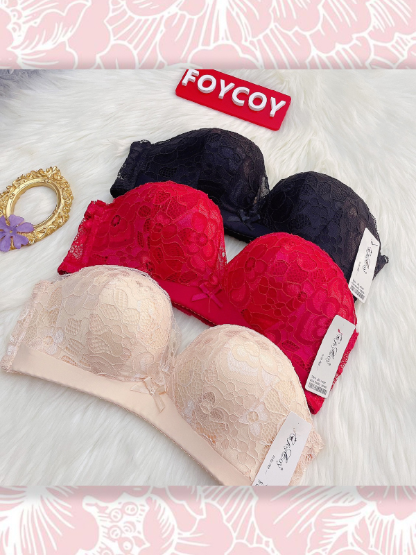 ÁO SU ĐÚC FOYCOY REN HOA KHÔNG GỌNG NÂNG NGỰC BÀN TAY [#031]