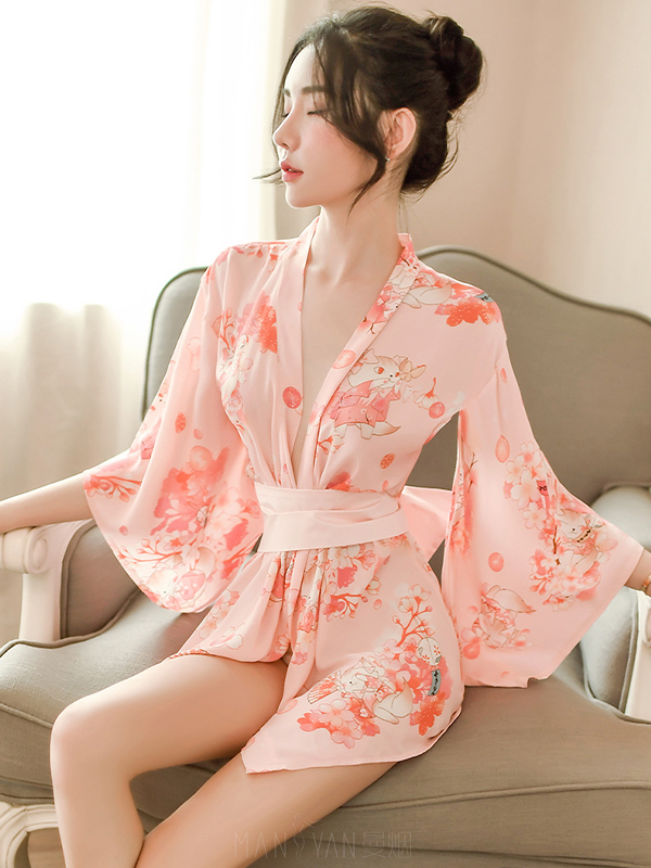 ÁO NGỦ KIMONO HOA ANH ĐÀO