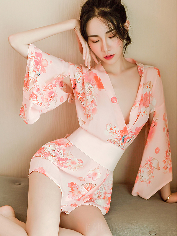 ÁO NGỦ KIMONO HOA ANH ĐÀO