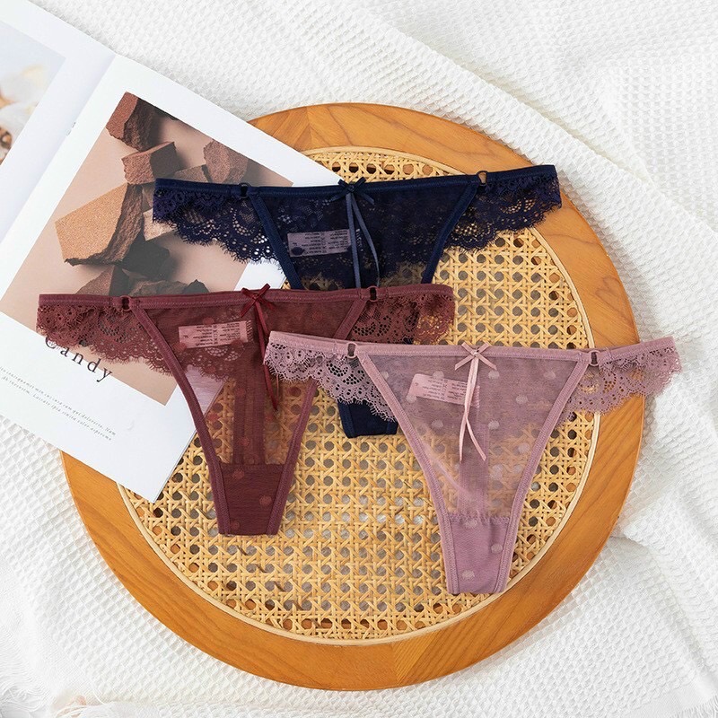 QUẦN LỌT KHE NƠ DÀI REN SAU